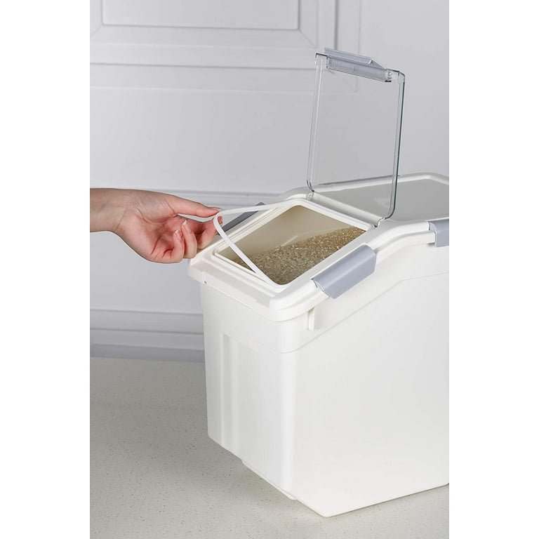 Rice Storage Container 25 lb (15 Liters) with Wheels Seal Locking Lid PP  (Pack-2)