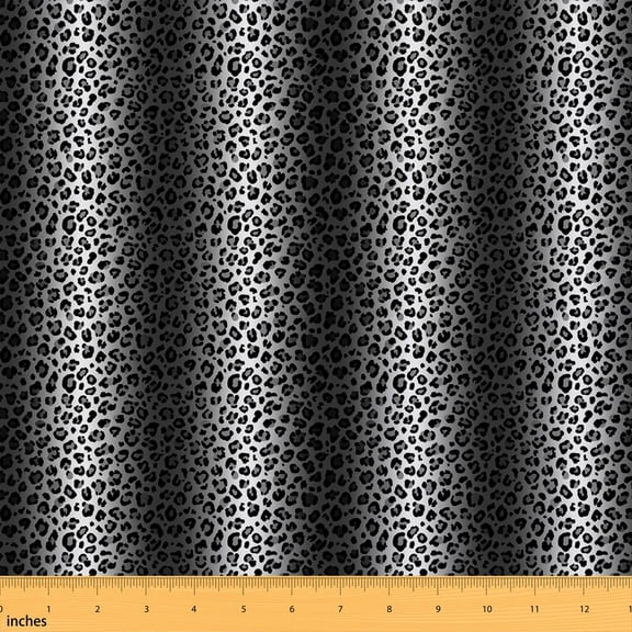 Erosebridal Black Gray Leopard Fabric by the Yard 1 Yard, Cheetah Animal Print Home Decor Fabric by the Yard