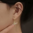 thumbnail image 3 of Snowflake Huggie Hoop Earrings for Women Crystal Cubic Zirconia Wedding Snowflake Hoops Earrings Drop Chic Hypoallergenic Studs Earring Jewelry Winter Christmas Birthday Gifts for Her, 3 of 6