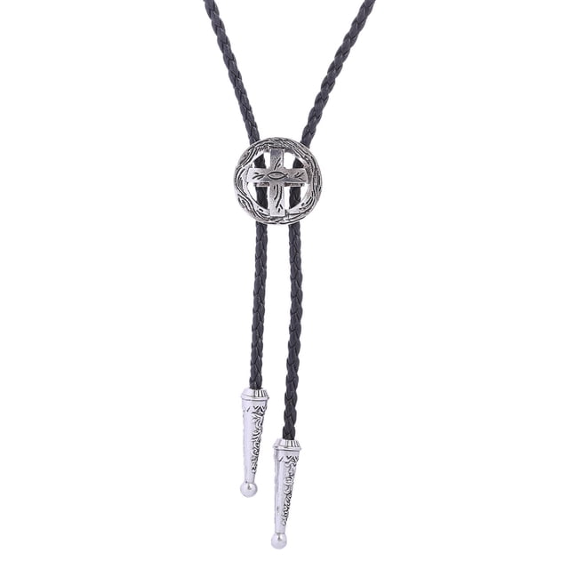 de bolo cruzada, de estilo americano ajustable y elegante para trajes de baile Plata Zulema Corbata de bolo