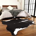 thumbnail image 4 of Alfombra de piel de vaca BENRON Premium, terciopelo de cristal negro, 160 x 190 cm, 4 of 8