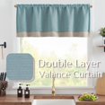 thumbnail image 2 of Linen Textured Valance Curtain Blackout Kitchen Small Drapes for Windows 18 Inch Length Farmhouse Rustic Double Layer Valance for Living Room Laundry Cafe Rod Pocket 1 Panel Blue, 2 of 8