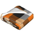 thumbnail image 2 of Salouo Orange Plaid Print Bed Blankets,Flannel Blanket Comfortable Air Conditioning Blanket Lightweight Blanket for Sofa Bed Travel & Couch -60"x50", 2 of 8