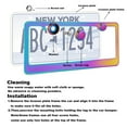 thumbnail image 4 of Trianu License Plate Frame 2 Pack, Stainless Steel Gradient Rainbow Neo Chrome Polish Mirror Neo Treatment, Universal US Car License Plate Bracket Holder, Iridescent, 4 of 6