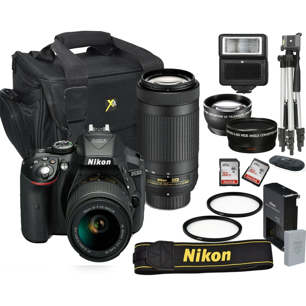 Nikon D5300 24.2 MP DSLR Camera + 1855mm VR Lens Kit + 70300mm DX AF