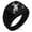 Black, variant on Stainless Steel Soma Samurai Crest Chevron Pattern Biker Style Polished Ring