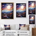 thumbnail image 4 of Designart "violet Navy Blue Mountains Majestic Heights Pointillism" Cottage Wall Art Living Room, 4 of 5