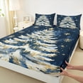 thumbnail image 3 of jejeloiu Chic Christmas Tree Full Size Sheets,Happy New Year Bed Sheets,Merry Xmas Snowflake Sheet Sets For Children,Microfiber Bedroom Decor,4pcs, 3 of 7