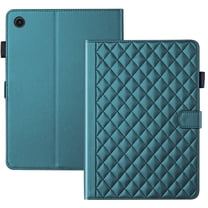 For Samsung Galaxy Tab A9 8.7 inch Release 2023 (SM-X110/SM-X115) Case, Rhombus Pattern Multiple Viewing Angles Stand Slim Folio Cover (Green)