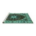 thumbnail image 2 of Ahgly Company Machine Washable Indoor Round Persian Turquoise Blue Traditional Area Rugs, 7' Round, 2 of 4