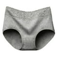thumbnail image 2 of Women Cotton Menstrual Panties Lace Seamless Mid Waistband Solid Breathable Intimate Briefs, 2 of 8