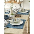 thumbnail image 3 of Contemporary Home Living Textured Quilted Rectangular Placemats - 18" - Aegean Blue - Set of 6, 3 of 3