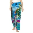 thumbnail image 2 of Goofa Little Sea Turtles Printed Soft Pajama Pants for Women, Wide Leg Comfy Casual Lounge Yoga Pants-, 2 of 9