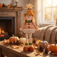 thumbnail image 5 of Set of 4 Thanksgiving Fabric Gnome and Scarecrow Dolls with Sunflower Hats and Weighted Standing Base, Festive Tabletop Decoration for Mantel, Shelf, and Holiday Party., 5 of 8