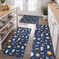 thumbnail image 2 of Blue Sun Moon Cloud Planet Eye Hourglass Pattern Kitchen Rugs Sets Of 3,Kitchen Runner Rugs Non Skid Washable,Decorative Kitchen Floor Mats for Kitchen,Sink,Laundry,17"x30"+ 17"x47" + 17"x59", 2 of 6
