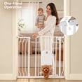 thumbnail image 3 of Pet Gate, 29.5''-34.25'' Domipet Pet Gate with Cat Door, Pressure Mount, Safety Gate Gift,White, 3 of 10