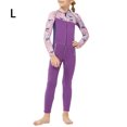 thumbnail image 2 of Niños traje de baño púrpura una pieza traje de baño chicas manga larga snorkel conjunto traje de baño surfing junior cremallera traje de baño l 2.5mm Methold OD003309-03, 2 of 7