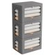 thumbnail image 1 of Paquete De 3 Contenedores De Almacenamiento De Ropa, Caja De Almacenamiento Plegable Con Marco De Metal, Organizador Apilable De Tela De Lino Con Asas De Transporte Y Ventana Transparente (Gris Oscuro, 1 of 5