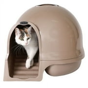 Petmate Booda Dome Clean Step Plastic Enclosed Cat Litter Box with Steps, 95 % Recycled, Titanium