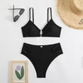 thumbnail image 6 of HUAXUN Womens Bikini Swimsuits V Neck Cross Twist Front Bikini Cover Up Adjustable Spaghetti Straps Bathing Suit 2 Piece Swimsuit for Women, 6 of 6