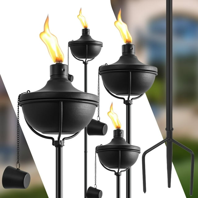 Linterna para exteriores ZSZMFH, 23,5 oz, metal, 140 cm, con estaca conectada a tierra