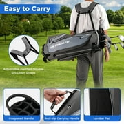 Costway Men's Complete Golf Clubs Package Set 10 Pieces Includes Alloy Driver Gray