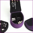 thumbnail image 2 of 9" Tall Jewelry Box with Hooks, High Heel Design, Purple Velvet | Purple | PU, 2 of 5