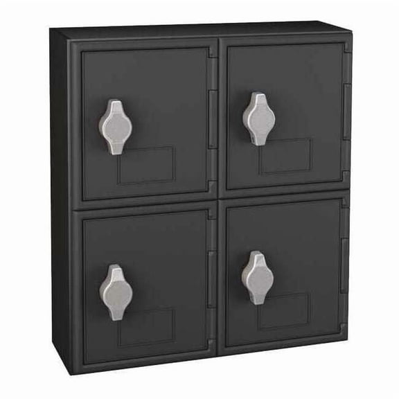 Cell Phone Locker, 12 in W, 4 in D, 13 1/2 in H, (2) Tier, (2) Wide, Black