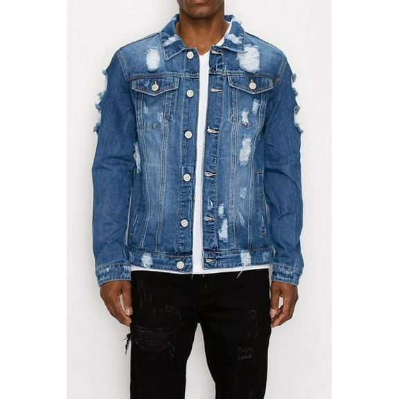 Men's Distressed Denim Jacket