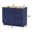 thumbnail image 2 of 39" Freestanding Bathroom Vanity Cabinet without Top in Blue, 2 of 6