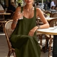 thumbnail image 6 of Hvogkswy Cotton Maxi Dresses for Women Solid Sleeveless Crew Neck Dress Boho Loose FLowy Side Pockets Casual Summer Vacation Long Dress, 6 of 7