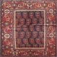 thumbnail image 1 of Ahgly Company Machine Washable Indoor Square Traditional Rose Dust Purple Area Rugs, 4' Square, 1 of 7