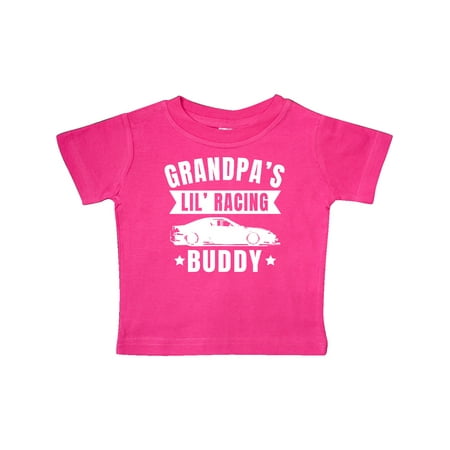 

Inktastic Grandpas Lil Racing Buddy Gift Baby Boy or Baby Girl T-Shirt