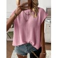 thumbnail image 6 of Women's 2025 Summer Cap Sleeve Tops Casual Crew Neck Loose Fit Knit Lightweight Sweater Pullover Top, 6 of 6