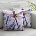 thumbnail image 3 of HENGT  Watercolor Colorful Dragonfly on Flowers，Pillow Covers Decorative Cushion Cover Throw Printed Pillow Case Purple, 3 of 5