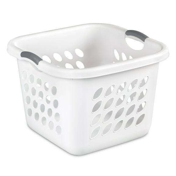 Sterilite Ultra Square Laundry Basket, 1.5 Bushel Clothes Hamper, White, 12 Pack