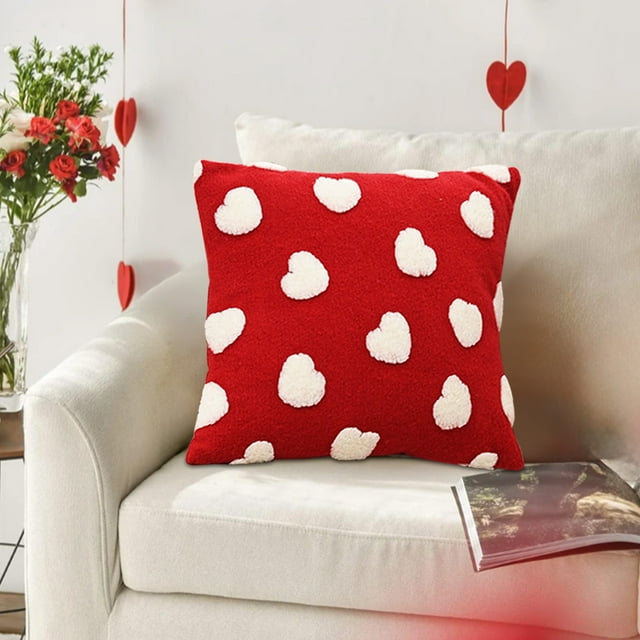 LSLJS Taies d'Oreiller de la Saint-Valentin Taies d'Oreiller Amour Coussins de Canapé de Salon Coussins Doux de Chevet Coussins de Taille de Fenêtre Taies d'Oreiller Rouges Amour, Décorations de la Saint-Valentin