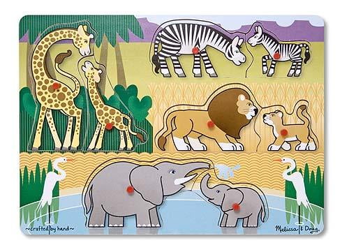 Simple Stuff Elephant Safari Animal Wooden Puzzle Game