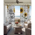 thumbnail image 6 of Sunflowers Kitchen Curtains Farmhosue You Are My Sunshine Wooden Grain Cafe Short Curtains for Bathroom Blackout Window Curtain Grommet Small Window Treatment Drapes for Bedroom Living Room 52"x45"x2, 6 of 9