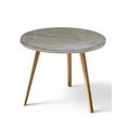 thumbnail image 1 of Mesa Auxiliar Redonda Gris tipo Piedra 50cm Minimalista Mdf Moderna, 1 of 4