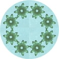 thumbnail image 1 of Ahgly Company Indoor Round Patterned Seafoam Green Area Rugs, 7' Round, 1 of 6