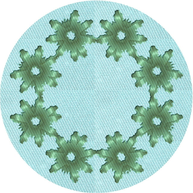 Ahgly Company Machine Washable Indoor Square Transitional Seafoam Green Area Rugs, 3' Square