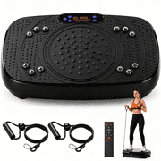 ARIAGLINT 200W ABS Vibration Plate Exercise Machine, 400 lb Capacity Whole Body Workout Platform with LCD Display, Black