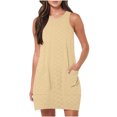 thumbnail image 2 of Liquidation d'Été 2025! Robe Grande Taille pour Femmes, Liquidation de Robe d'Été pour Femmes, Mode Femmes Été Décontractée Col Rond Dentelle Manches Courtes Robe Unie, 2 of 5