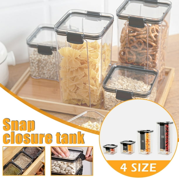 Fiudx Recipiente Hermético para Almacenar Alimentos, Diseño de Plástico Transparente, Apilable y Compacto, para Conservar Alimentos Secos, Organización de La Cocina, Juego de 460 Ml a 1800 Ml, Opción