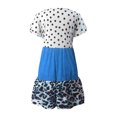 thumbnail image 4 of EINCcm Women Casual Loose Mini Dress Summer Polka Dot Printed Panel Contrast Women's V Neck Short Sleeved 2024 Summer Short Dresses, 4 of 5