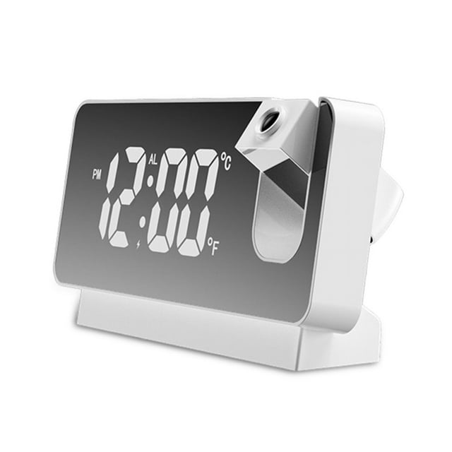 Plastic Projection Alarm Clock Removable LED Screen Multi-modes Angle Adjustable Household Cooking Clocks