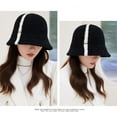 thumbnail image 5 of Warm Winter Hat Knitted Hat Women Winter Bucket Hat Thick Color Matching Soft Sun Uv Protection Short Brim Windproof Cold, 5 of 5