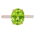 thumbnail image 7 of Solitaire with Accents Engagement Ring for Women - 2.21ct Natural Peridot in 14K Rose Gold Promise Ring, 7 of 7