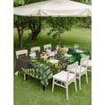 thumbnail image 4 of Outdoor Tablecloth with Umbrella Hole for Patio/Picnic/Party/Camping, Spring Leaves Waterproof Table Cloth Rectangle Table Cover Washable, Pastoral Garden Botanical Brown Wooden (60"x 102"), 4 of 8